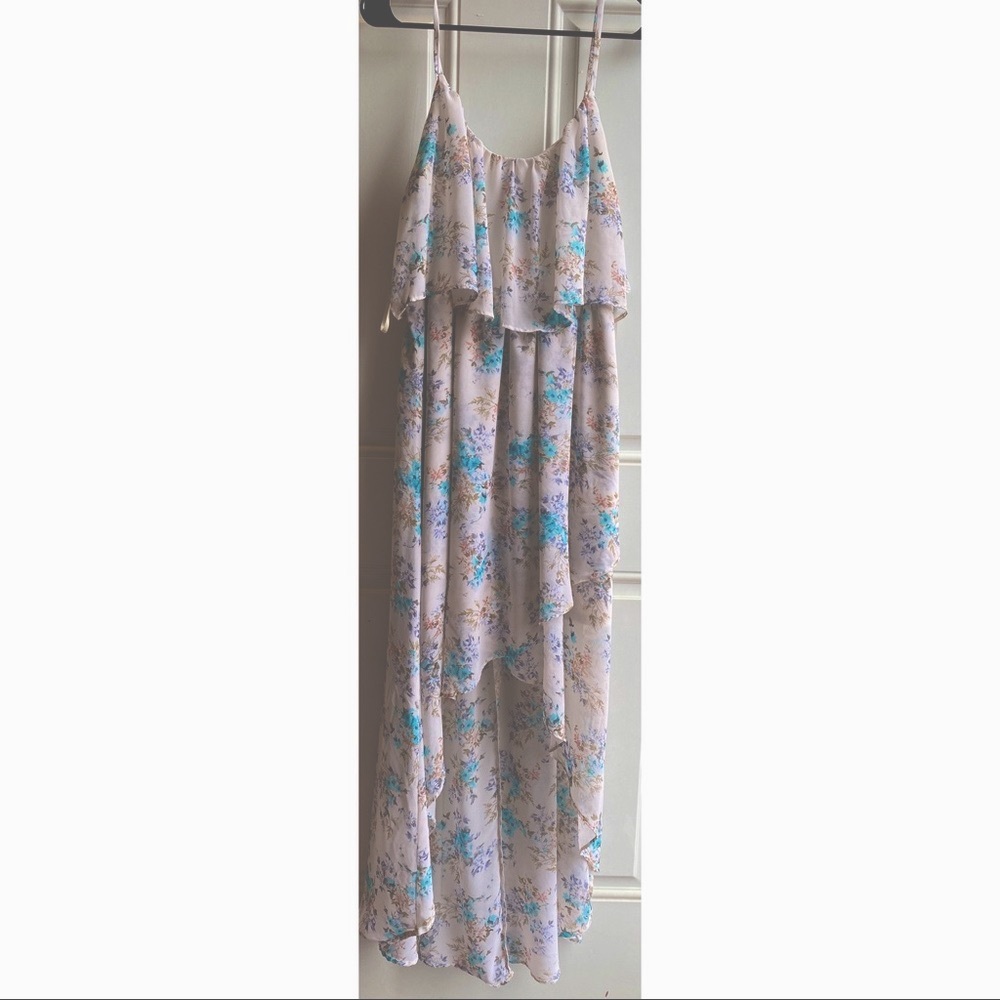 Floral High Low Chiffon Dress